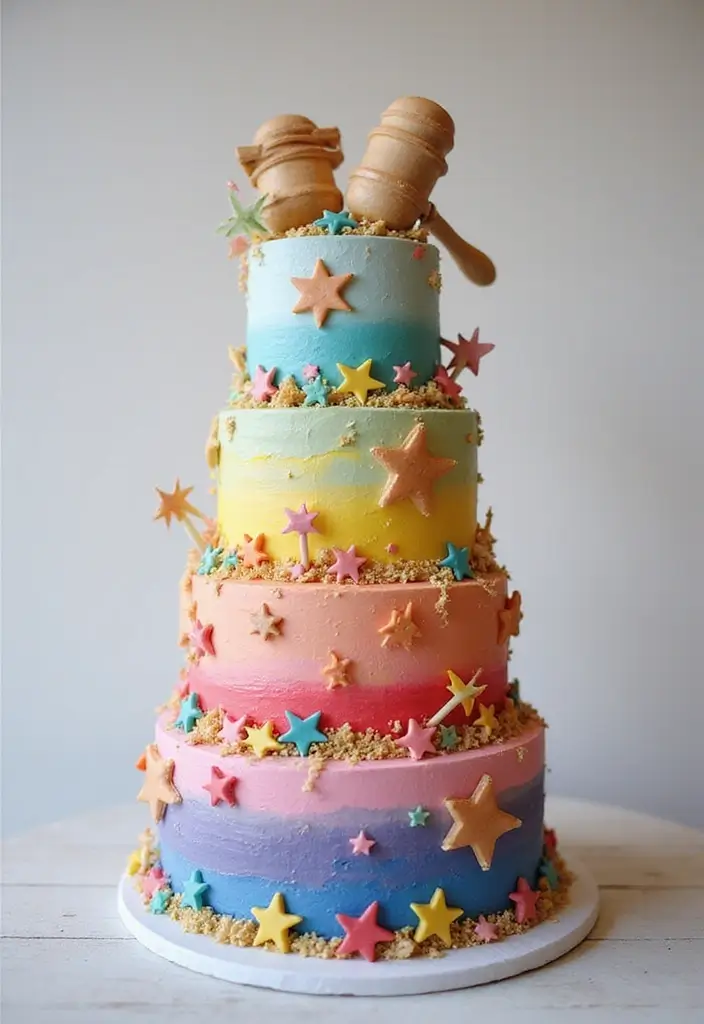 25+ Law Cake Ideas for Lawyers: Perfect Wedding Cakes for Graduates & Legal Eagles - 20. Colorful Legal Palette Cake