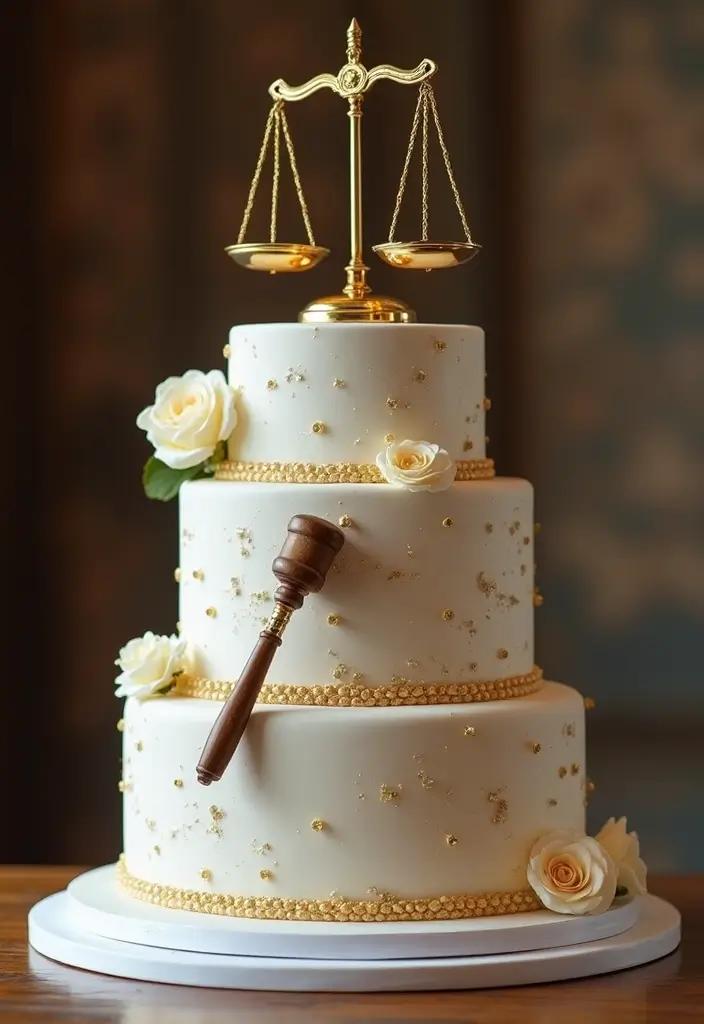 25+ Law Cake Ideas for Lawyers: Perfect Wedding Cakes for Graduates & Legal Eagles - 25. Commitment to Justice Cake