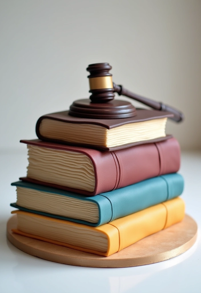 25+ Law Cake Ideas for Lawyers: Perfect Wedding Cakes for Graduates & Legal Eagles - 4. Law Book Cake