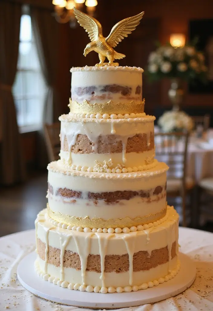 25+ Law Cake Ideas for Lawyers: Perfect Wedding Cakes for Graduates & Legal Eagles - 5. Legal Eagle Tiered Cake