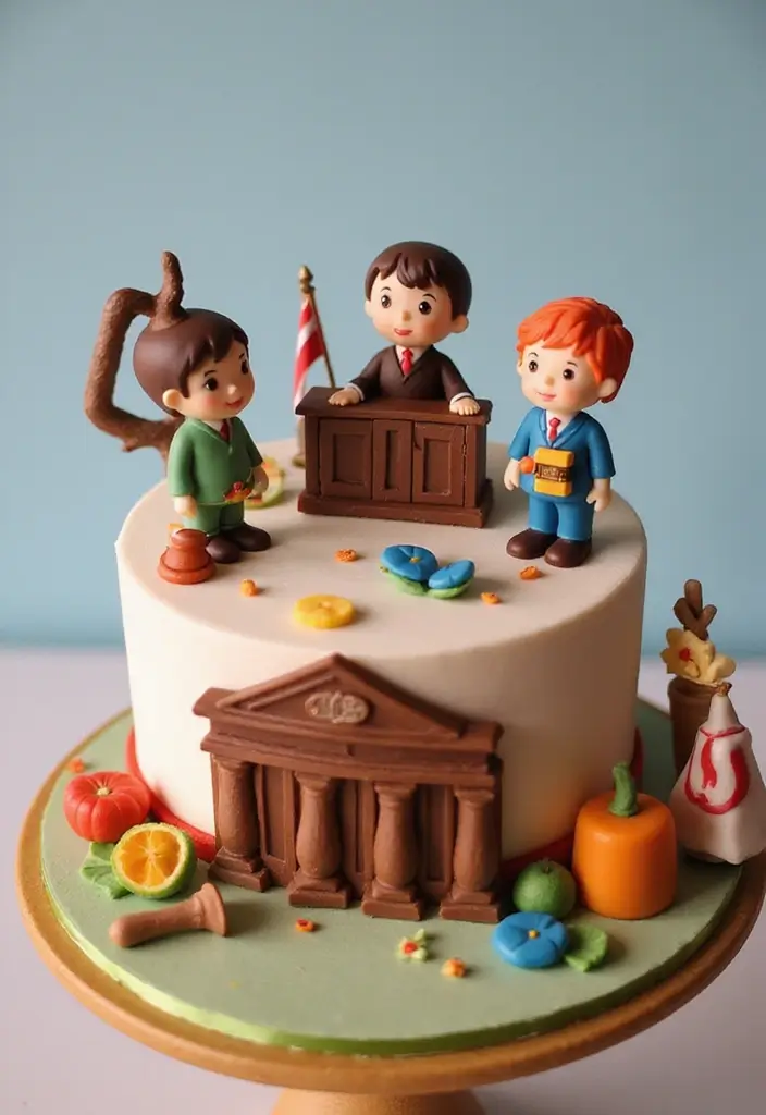 25+ Law Cake Ideas for Lawyers: Perfect Wedding Cakes for Graduates & Legal Eagles - 7. Justice Served Cake