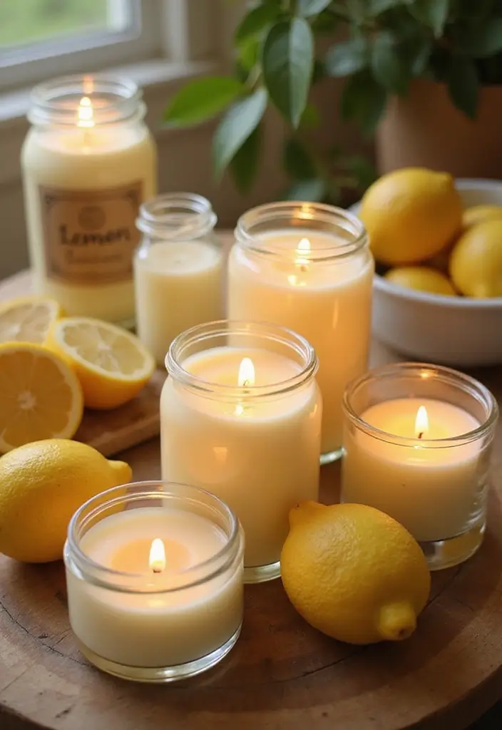 25+ Lemon-Themed Bridal Shower Ideas That Are Fresh and Fun 71 25+ Lemon-Themed Bridal Shower Ideas That Are Fresh and Fun - 11. Lemon Scented Candles