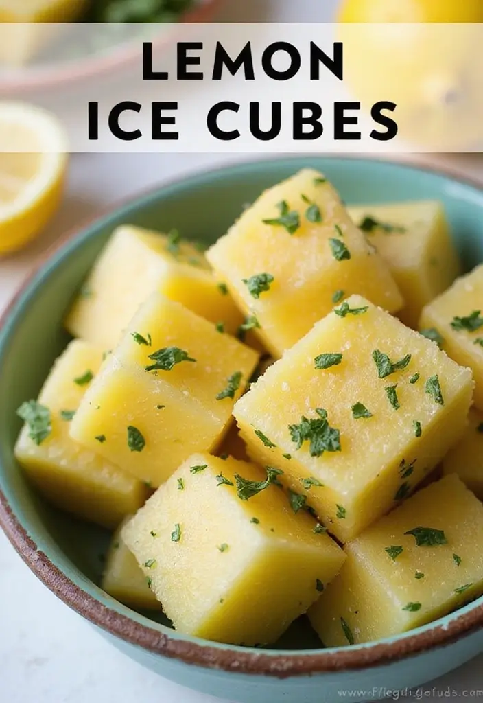 25+ Lemon-Themed Bridal Shower Ideas That Are Fresh and Fun 119 25+ Lemon-Themed Bridal Shower Ideas That Are Fresh and Fun - 19. Lemon & Herb Ice Cubes