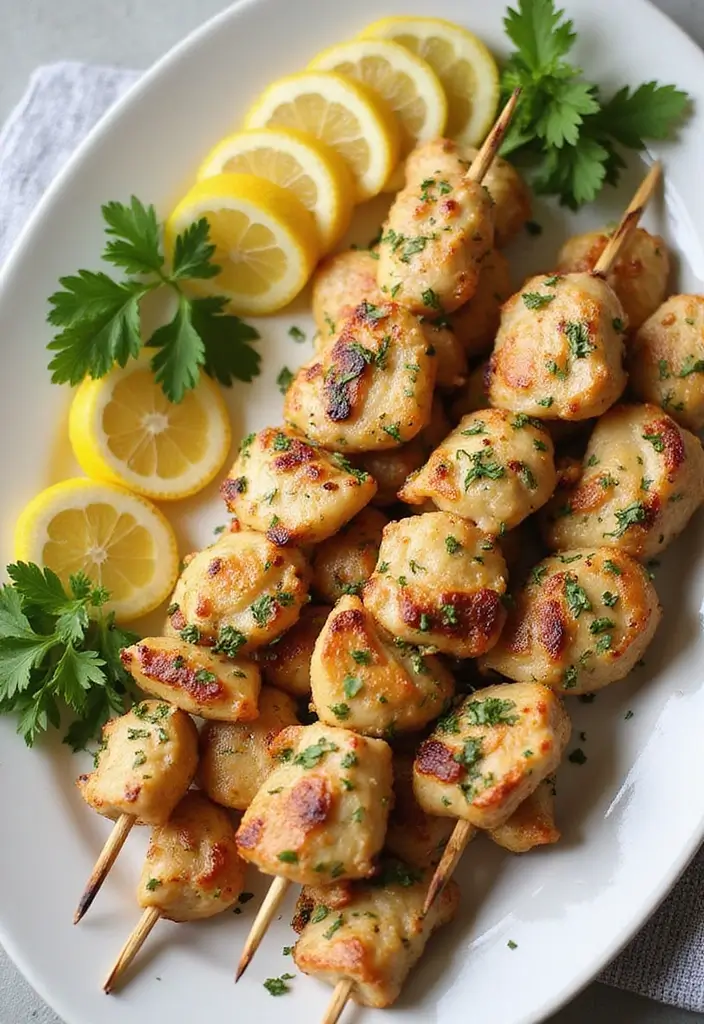 25+ Lemon-Themed Bridal Shower Ideas That Are Fresh and Fun 143 25+ Lemon-Themed Bridal Shower Ideas That Are Fresh and Fun - 23. Lemon Herb Chicken Skewers