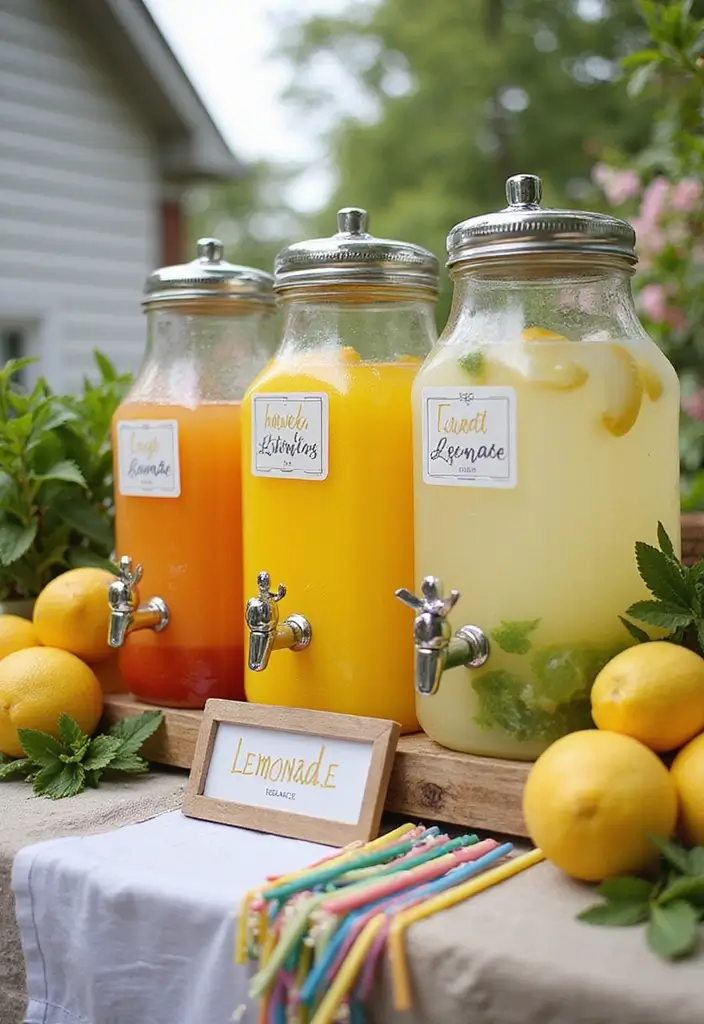 25+ Lemon-Themed Bridal Shower Ideas That Are Fresh and Fun 15 25+ Lemon-Themed Bridal Shower Ideas That Are Fresh and Fun - 3. Lemonade Bar