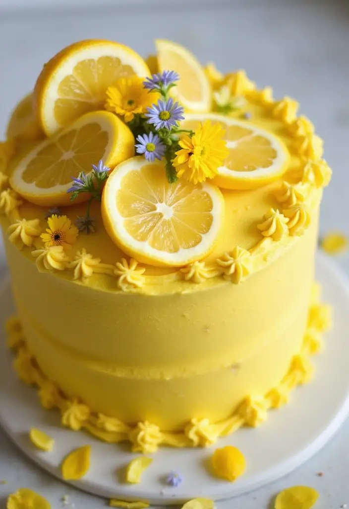 25+ Lemon-Themed Bridal Shower Ideas That Are Fresh and Fun 29 25+ Lemon-Themed Bridal Shower Ideas That Are Fresh and Fun - 5. Lemon-Themed Cake