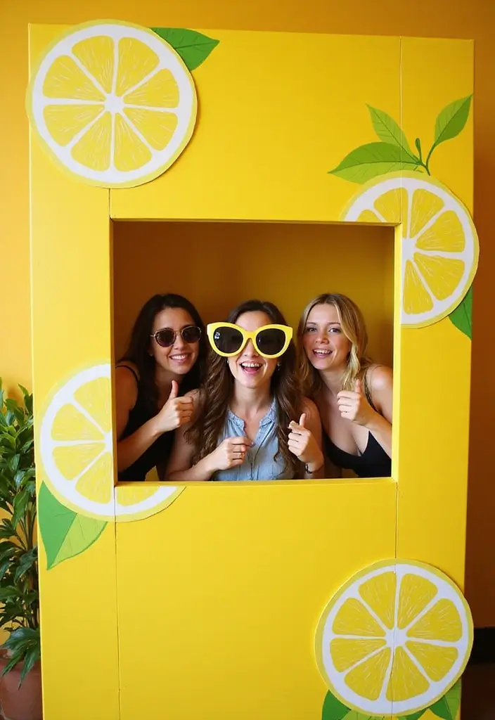 25+ Lemon-Themed Bridal Shower Ideas That Are Fresh and Fun 43 25+ Lemon-Themed Bridal Shower Ideas That Are Fresh and Fun - 7. Lemon-themed Photo Booth
