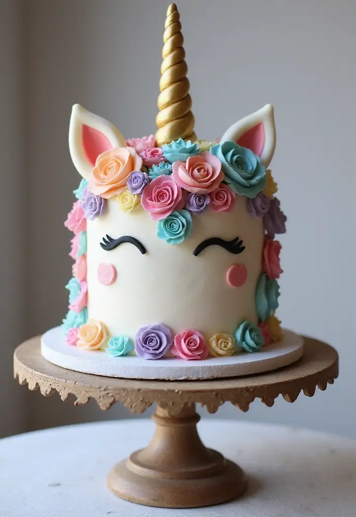 25+ Magical Unicorn Cake Ideas for Every Age 64 25+ Magical Unicorn Cake Ideas for Every Age - 10. Unicorn Fondant Cake