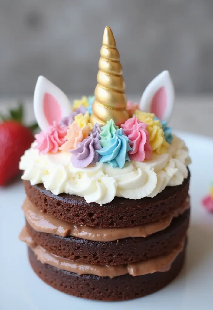 25+ Magical Unicorn Cake Ideas for Every Age 85 25+ Magical Unicorn Cake Ideas for Every Age - 13. Unicorn Chocolate Mousse Cake