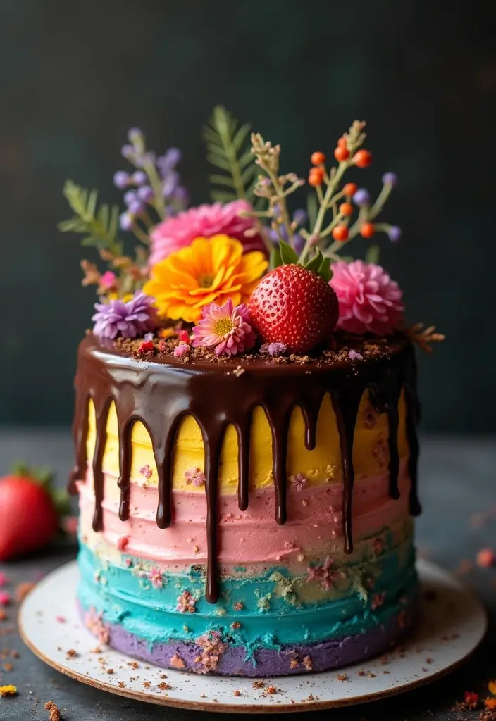 25+ Magical Unicorn Cake Ideas for Every Age 43 25+ Magical Unicorn Cake Ideas for Every Age - 7. Unicorn Chocolate Drip Cake