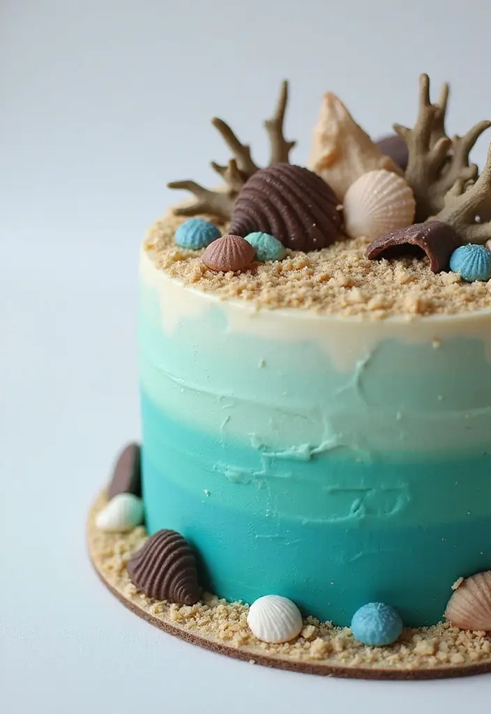 25+ Moana Cake Ideas for a Tropical Island Vibe - 1. Tropical Ocean Wave Cake