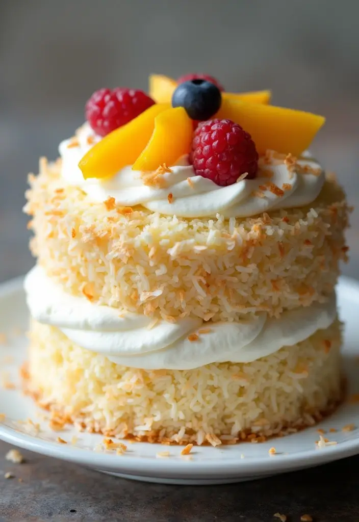 25+ Moana Cake Ideas for a Tropical Island Vibe - 13. Coconut Cream Cake