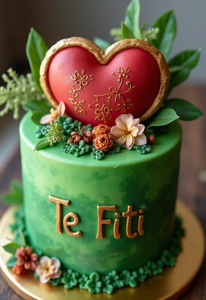 25+ Moana Cake Ideas for a Tropical Island Vibe - 2. Moana's Heart of Te Fiti Cake