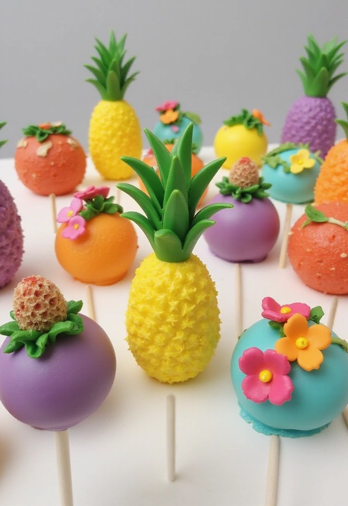 25+ Moana Cake Ideas for a Tropical Island Vibe - 23. Tropical Cake Pops