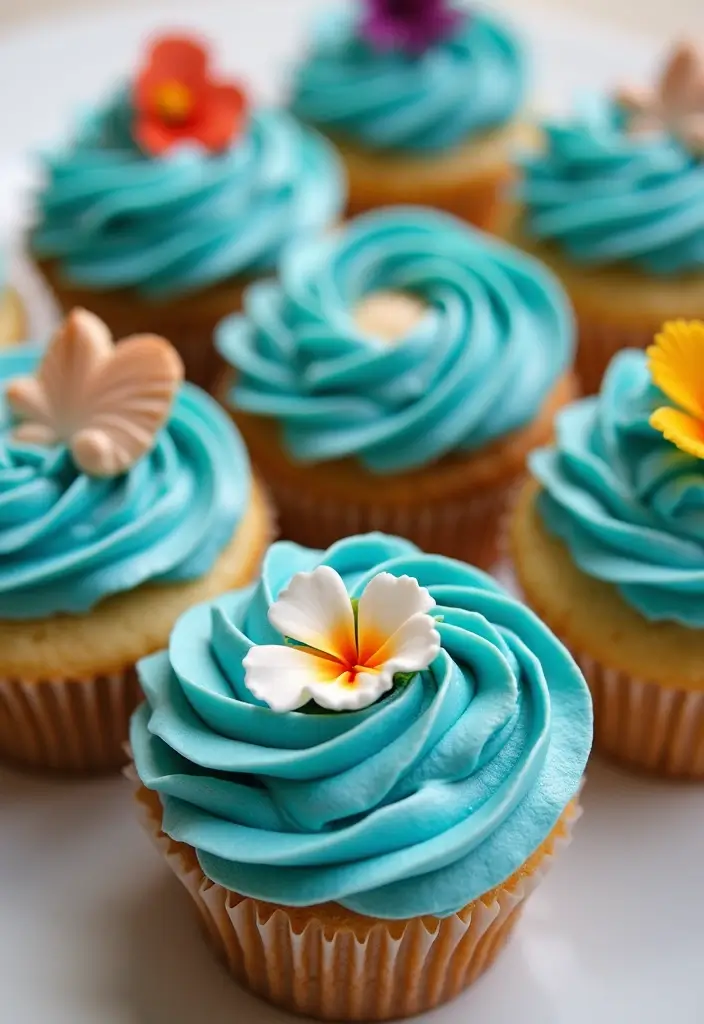25+ Moana Cake Ideas for a Tropical Island Vibe - 8. Moana Themed Cupcakes