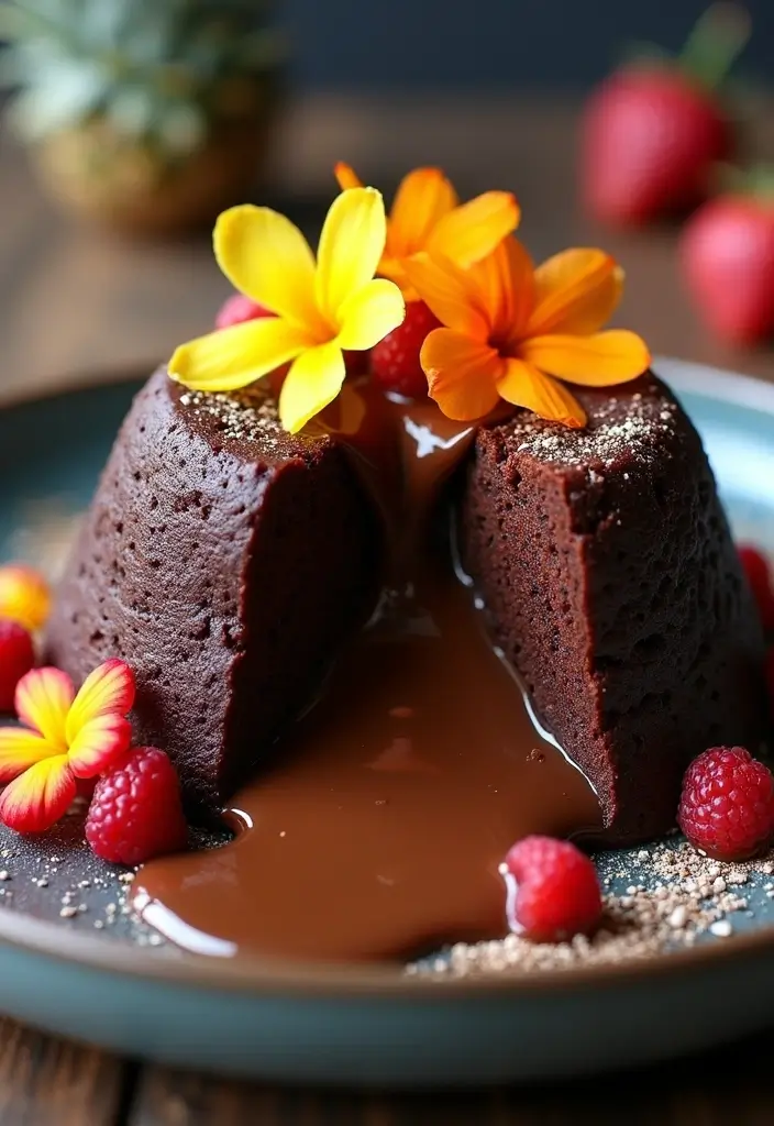 25+ Moana Cake Ideas for a Tropical Island Vibe - 9. Lava Cake with Chocolate Ganache
