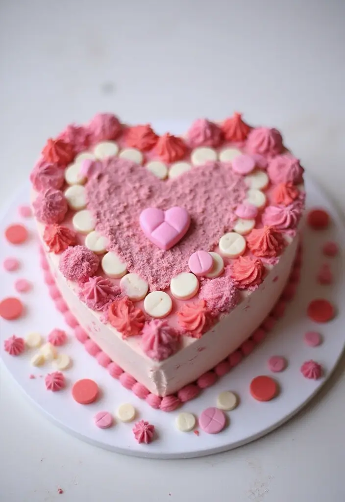 25+ Pharmacist Cake Ideas That Are Clever - 11. Heart-shaped Pills Cake