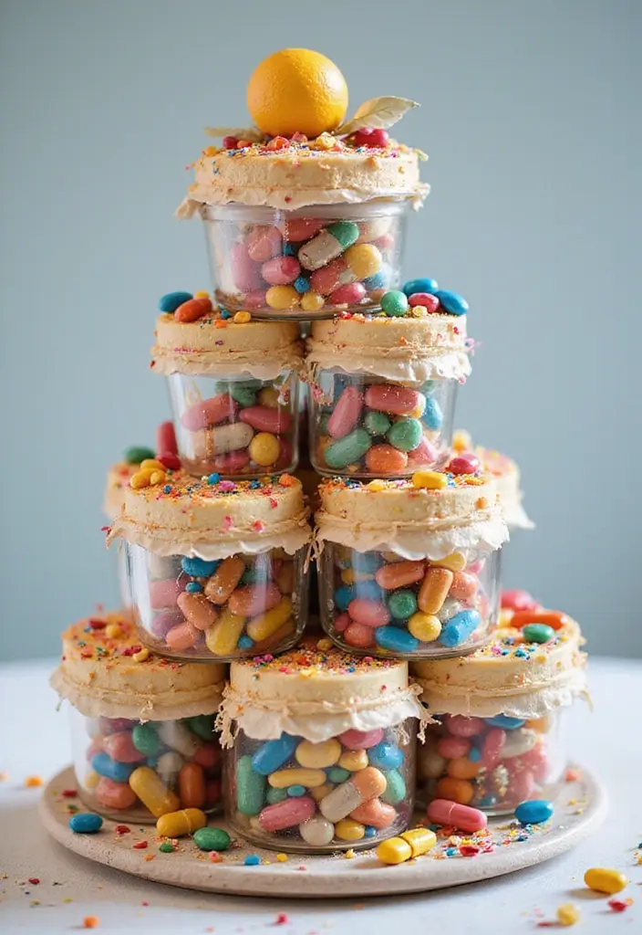 25+ Pharmacist Cake Ideas That Are Clever - 14. Capsule Jars Cake