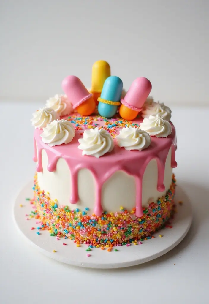 25+ Pharmacist Cake Ideas That Are Clever - 5. Candy Capsule Cake