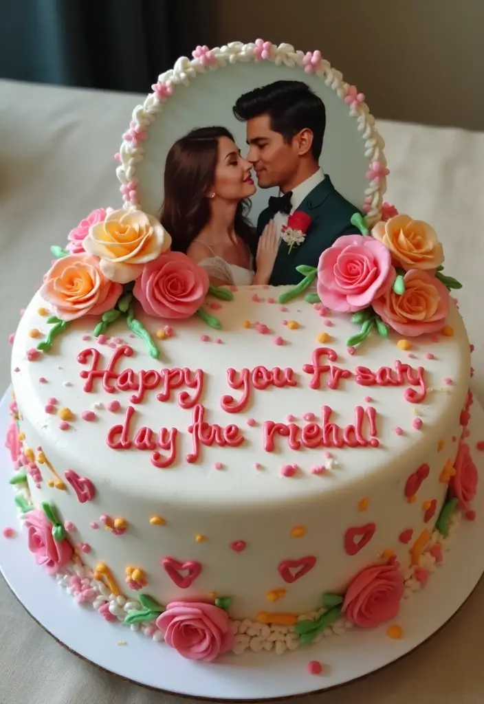 25+ Proposal Cake Ideas to Pop the Question Sweetly - 10. Personalized Photo Cake