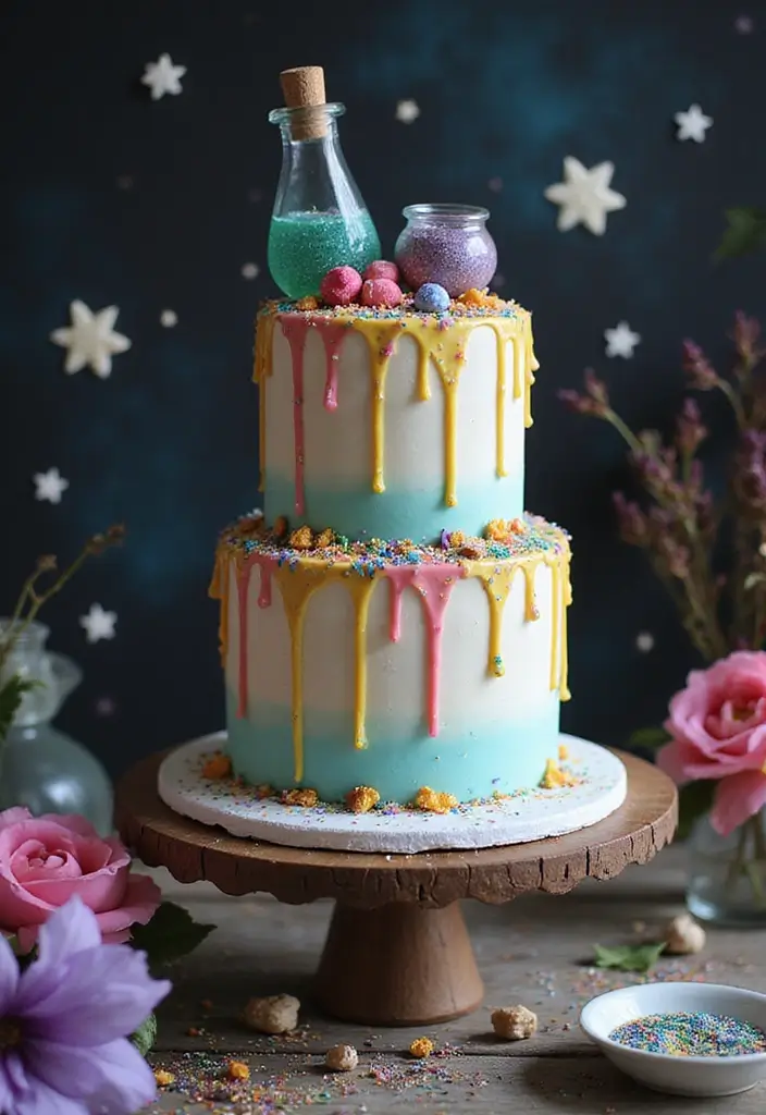 25+ Proposal Cake Ideas to Pop the Question Sweetly - 14. Magic Potion Cake