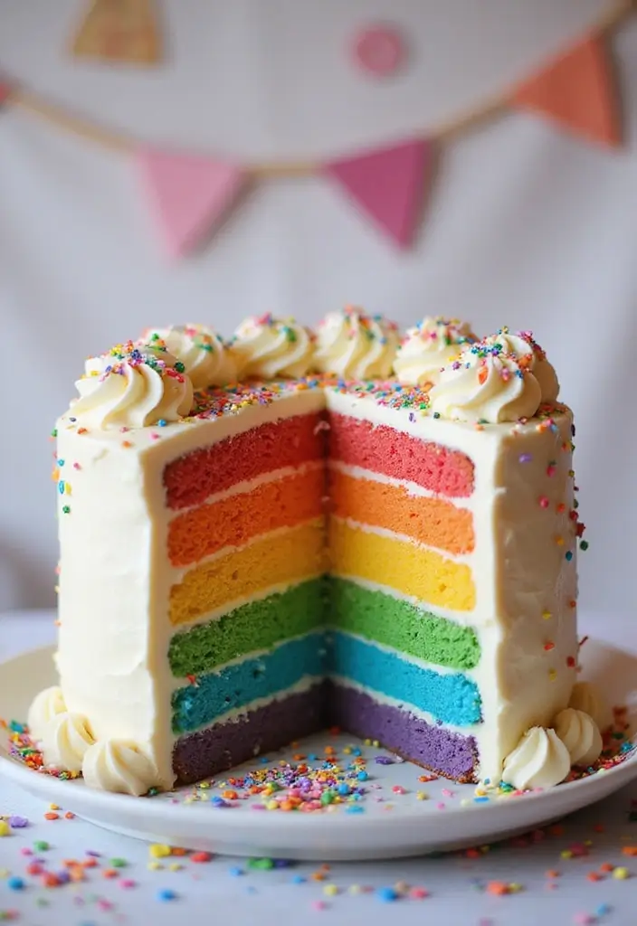 25+ Proposal Cake Ideas to Pop the Question Sweetly - 20. Rainbow Cake