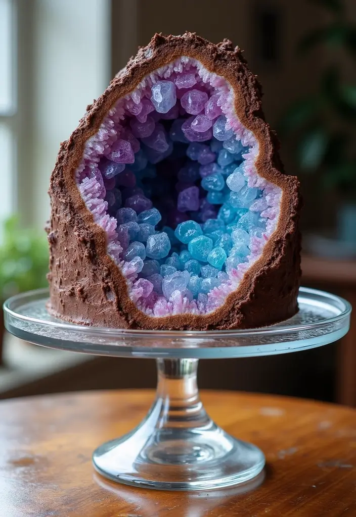 25+ Proposal Cake Ideas to Pop the Question Sweetly - 3. Geode Cake