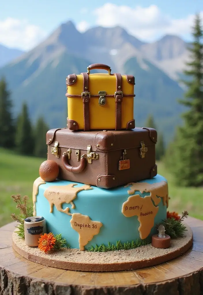 25+ Proposal Cake Ideas to Pop the Question Sweetly - 9. Adventure Awaits Cake