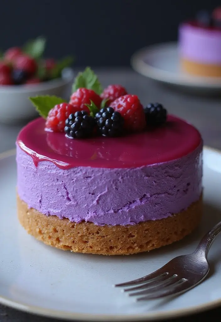25+ Purple Wedding Cake Ideas That Are Royal and Romantic - 22. Charming Purple Mousse Cake