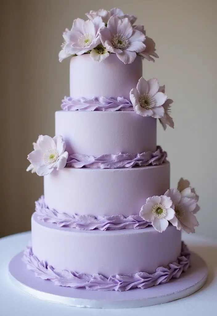 25+ Purple Wedding Cake Ideas That Are Royal and Romantic - 24. Classic Purple Wedding Cake