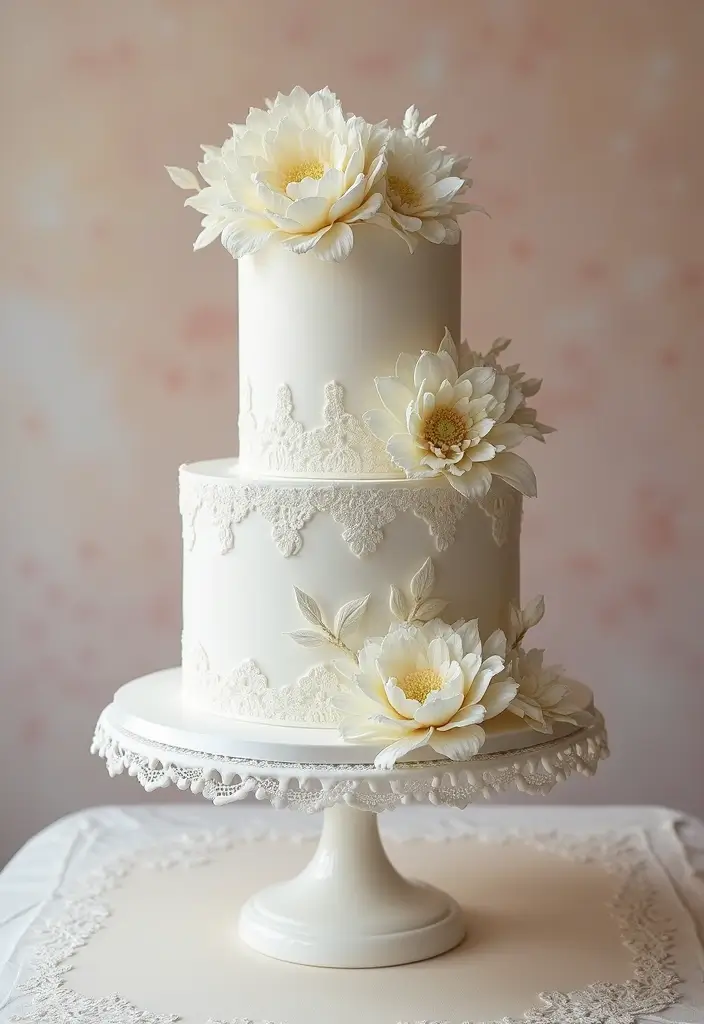 25+ Quince Cake Ideas for a Glamorous Sweet 15 Party 1 25+ Quince Cake Ideas for a Glamorous Sweet 15 Party - 1. Classic White Elegance