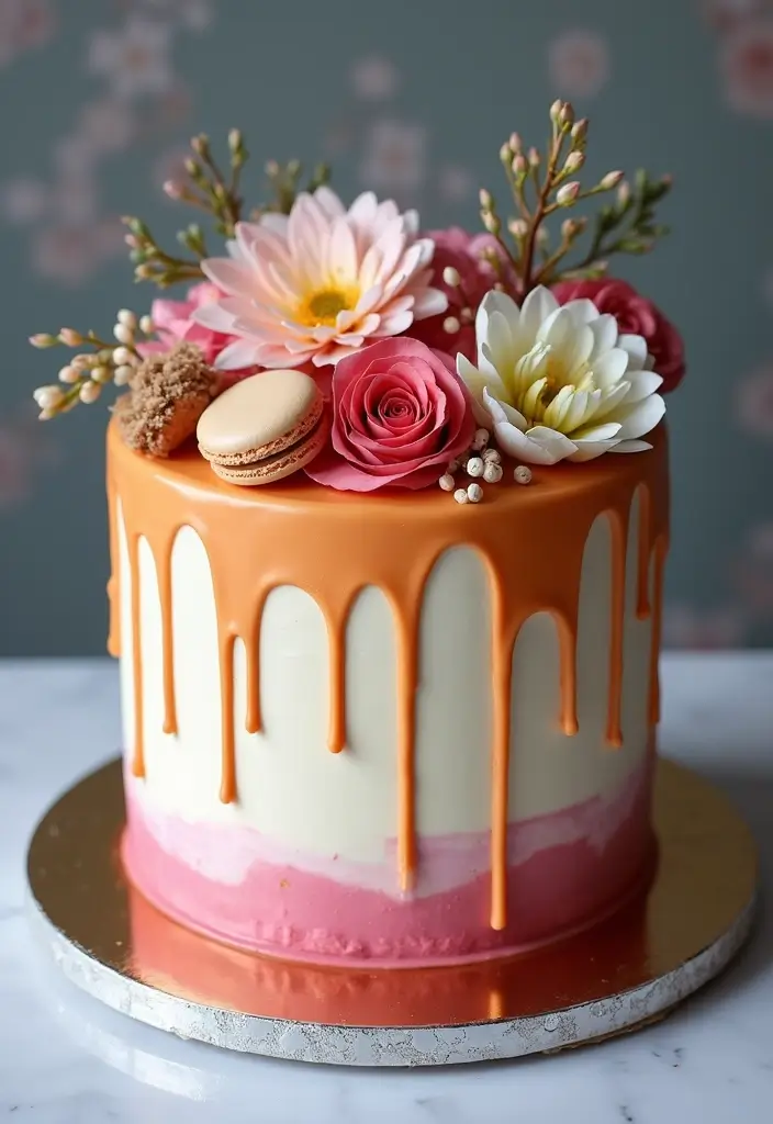 25+ Quince Cake Ideas for a Glamorous Sweet 15 Party 56 25+ Quince Cake Ideas for a Glamorous Sweet 15 Party - 10. Elegant Drip Cake