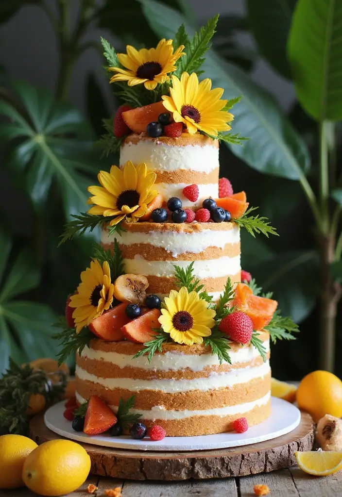 25+ Quince Cake Ideas for a Glamorous Sweet 15 Party 106 25+ Quince Cake Ideas for a Glamorous Sweet 15 Party - 18. Tropical Paradise Cake