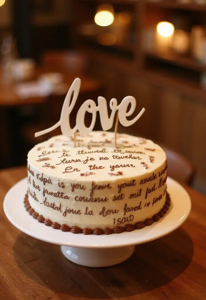 25+ Quince Cake Ideas for a Glamorous Sweet 15 Party 141 25+ Quince Cake Ideas for a Glamorous Sweet 15 Party - 23. Heartfelt Message Cake