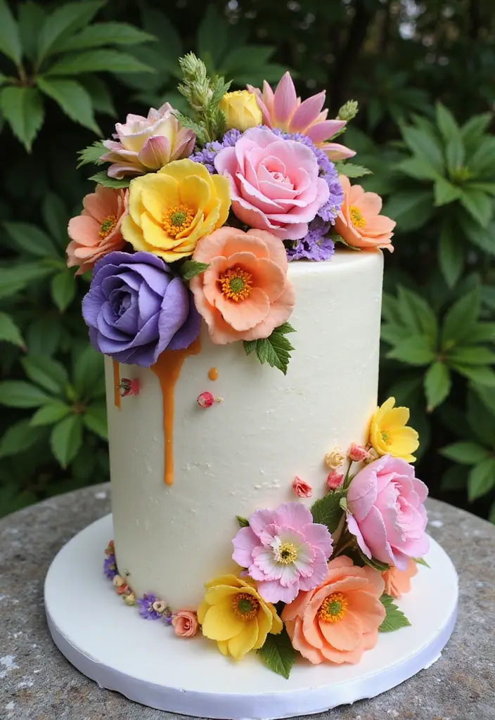 25+ Quince Cake Ideas for a Glamorous Sweet 15 Party 15 25+ Quince Cake Ideas for a Glamorous Sweet 15 Party - 3. Floral Fantasy