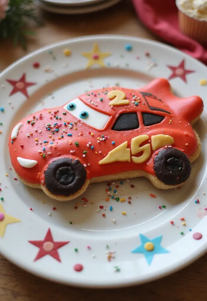 25+ Race Car Birthday Cake Ideas for Speed Lovers - 14. Racing Car Cookie Cake