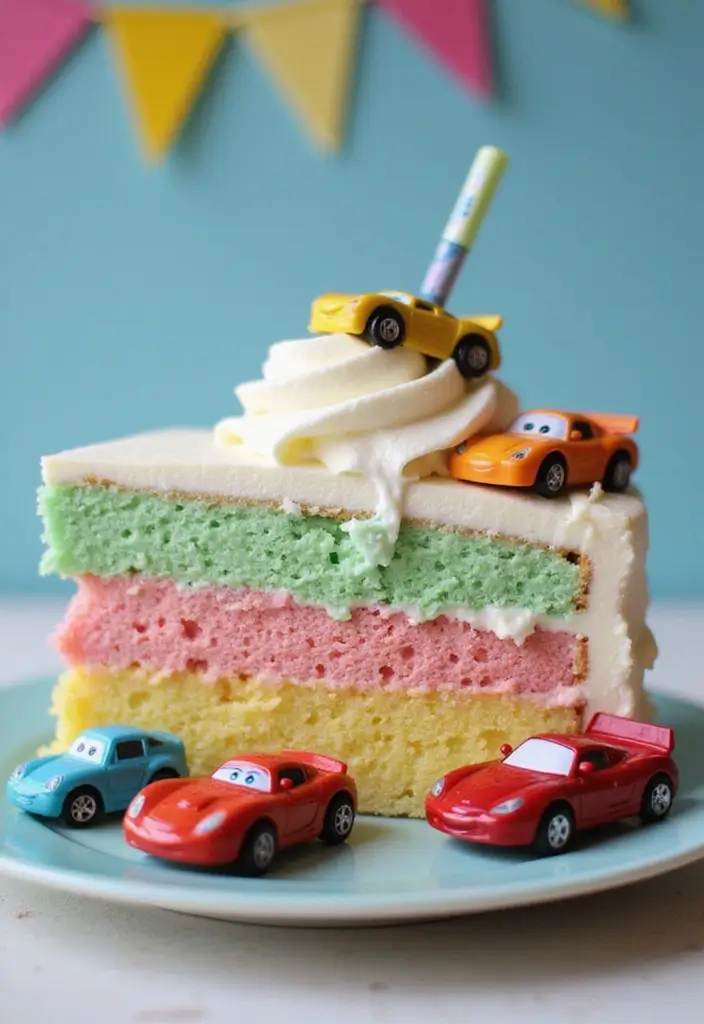 25+ Race Car Birthday Cake Ideas for Speed Lovers - 15. Race Car Ice Cream Cake