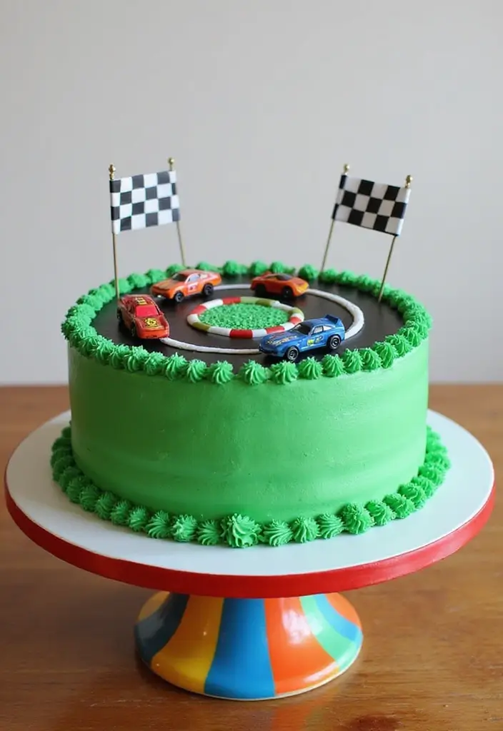 25+ Race Car Birthday Cake Ideas for Speed Lovers - 4. Race Track Cake
