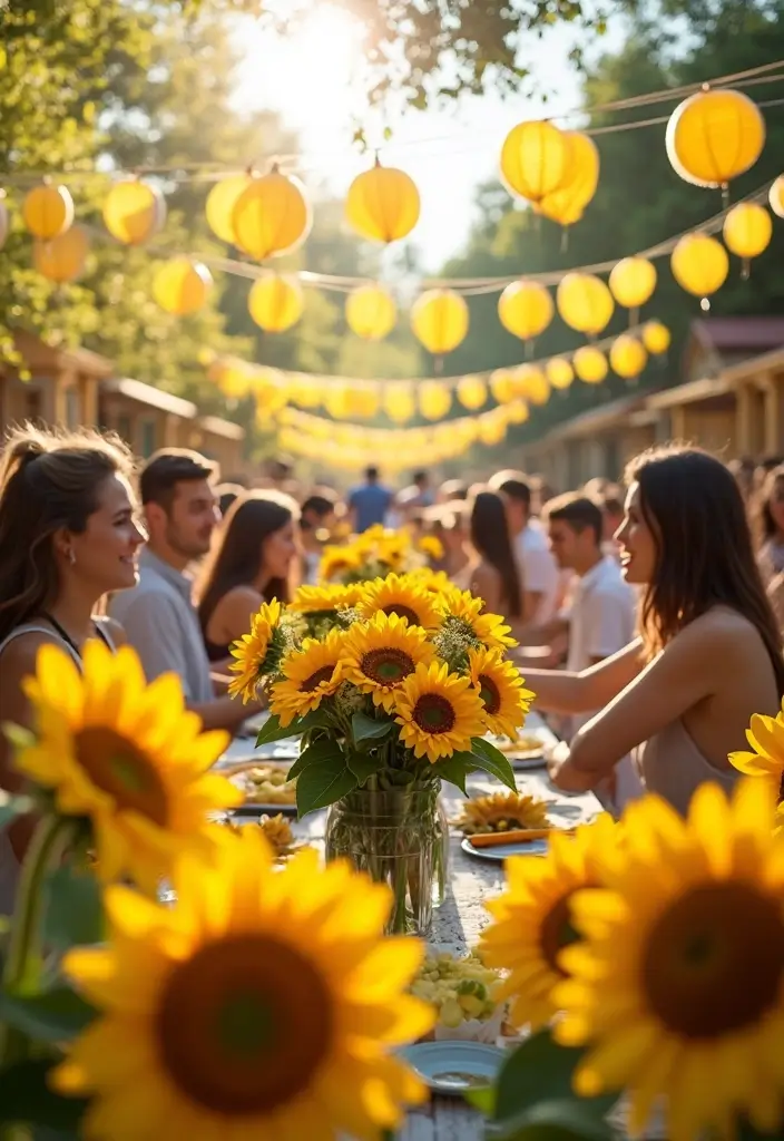 25+ Romantic Date Night Bridal Shower Ideas for Modern Couples - 15. Sunflower Themed Celebration