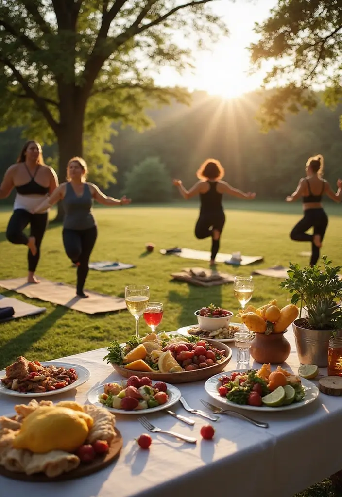 25+ Romantic Date Night Bridal Shower Ideas for Modern Couples - 18. Outdoor Yoga and Brunch