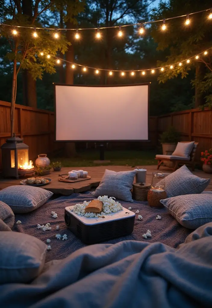 25+ Romantic Date Night Bridal Shower Ideas for Modern Couples - 6. Outdoor Movie Night