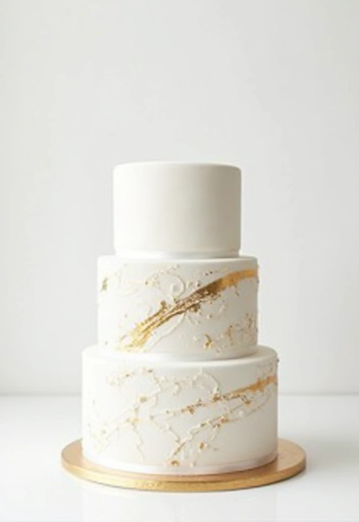 25+ Simple Wedding Cake Ideas That Are Chic and Elegant - 10. Metallic Accents