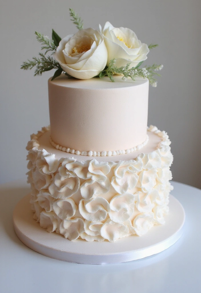 25+ Simple Wedding Cake Ideas That Are Chic and Elegant - 15. Elegant Ruffle Cake
