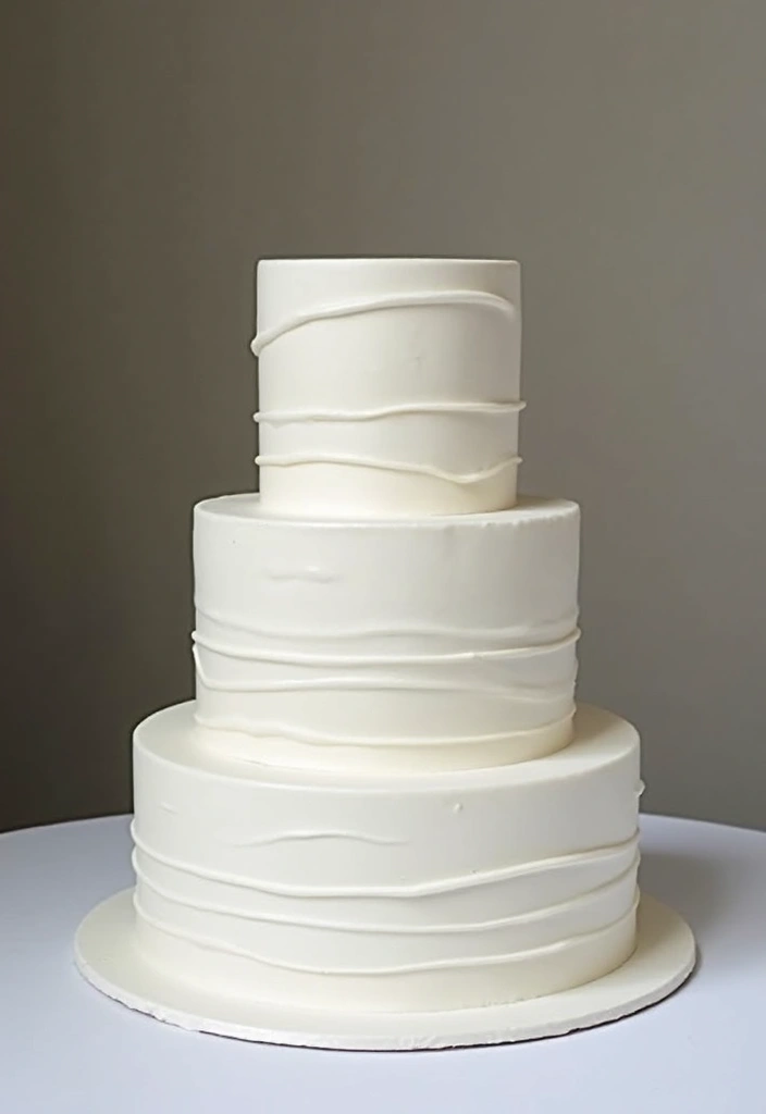25+ Simple Wedding Cake Ideas That Are Chic and Elegant - 17. Sleek Fondant Designs