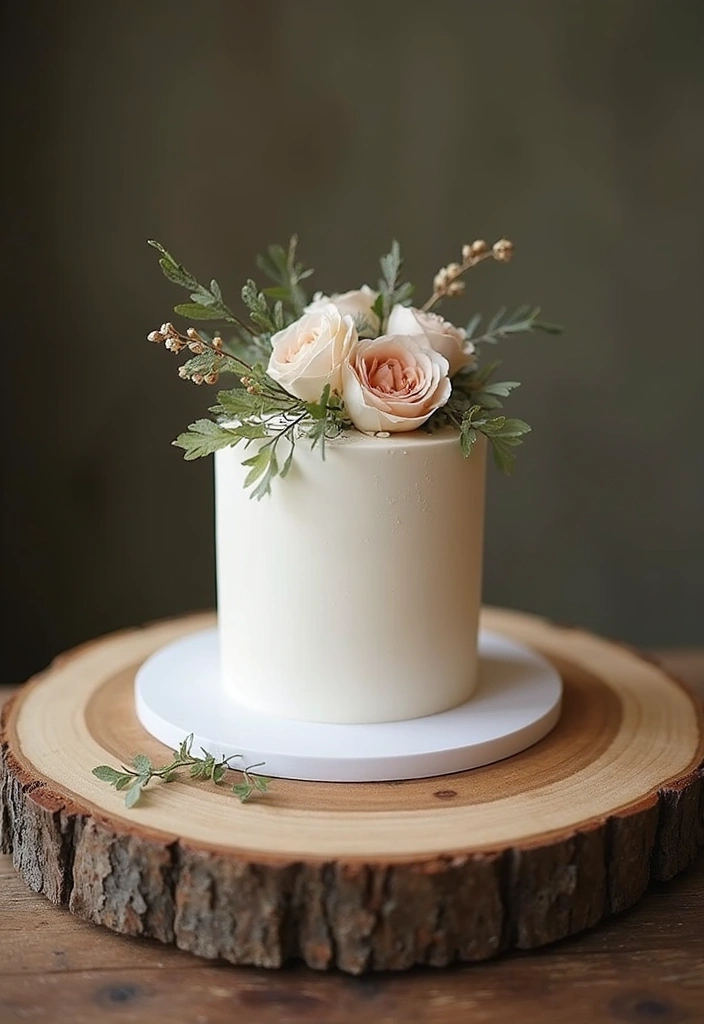25+ Simple Wedding Cake Ideas That Are Chic and Elegant - 2. Single Tier Wonder