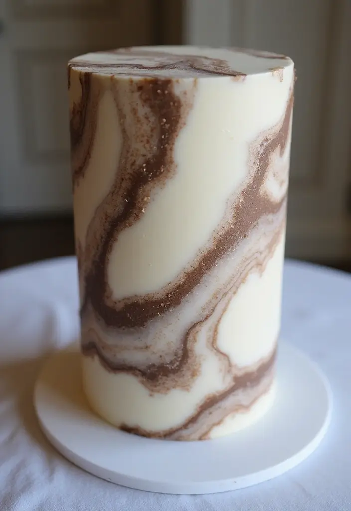 25+ Simple Wedding Cake Ideas That Are Chic and Elegant - 20. Simple Marble Cake