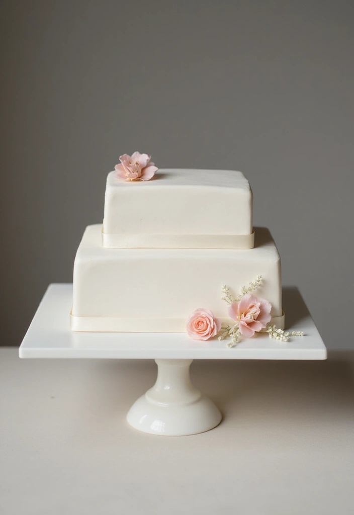 25+ Simple Wedding Cake Ideas That Are Chic and Elegant - 24. Modern Square Cakes