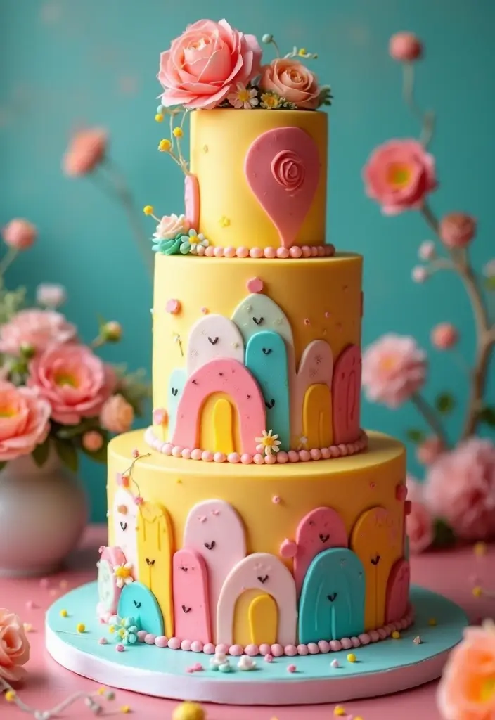 25+ Simple Wedding Cake Ideas That Are Chic and Elegant - 25. Whimsical Colorful Cakes