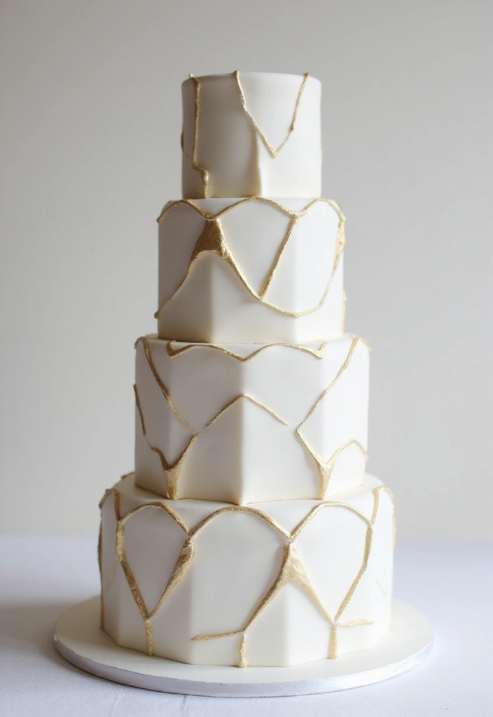 25+ Simple Wedding Cake Ideas That Are Chic and Elegant - 3. Geometric Designs