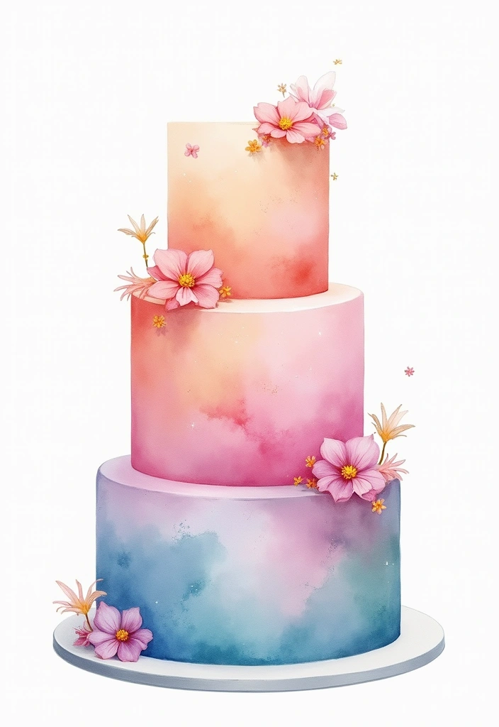 25+ Simple Wedding Cake Ideas That Are Chic and Elegant - 4. Watercolor Cakes